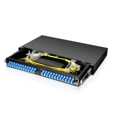 Pannello patch in fibra ottica a 24 porte con giunzione per montaggio su rack FTTH Sc 1u 19